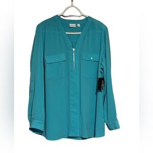 NEW With Tags Kim Rogers Teal Ladies Top Size 1X